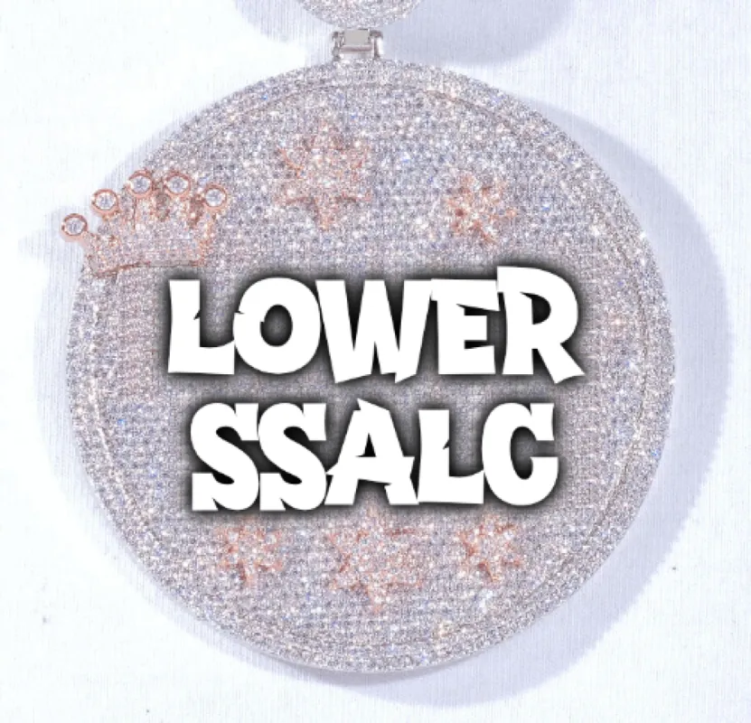 CUSTOM LETTER NECKLACE 3D BIG CROWN DISC sold by The GUU Shop