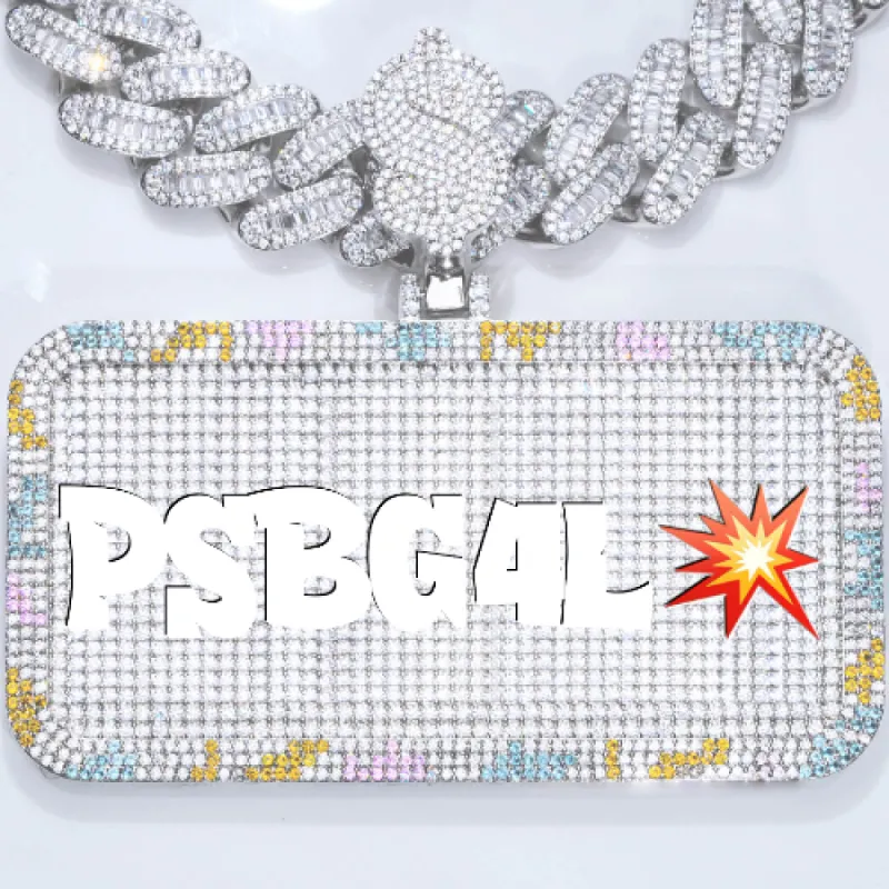 CUSTOM LETTER NECKLACE 3D COLORFUL SQUARE sold by The GUU Shop