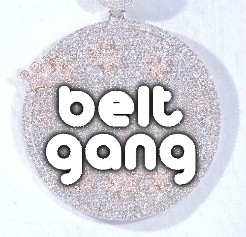 CUSTOM LETTER NECKLACE 3D BIG CROWN DISC sold by The GUU Shop