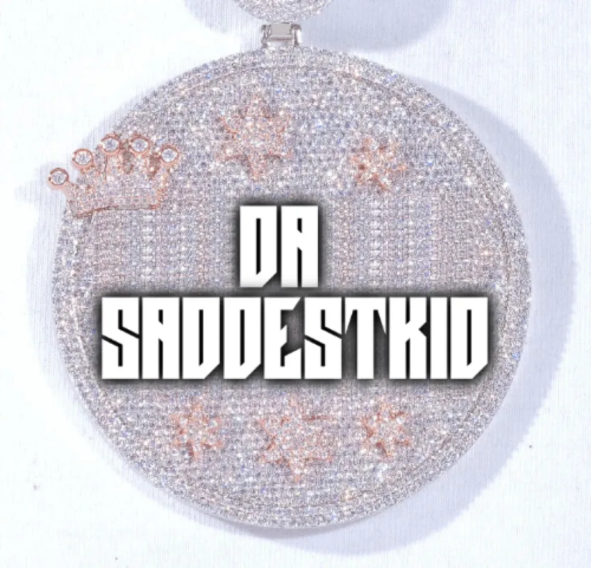 CUSTOM LETTER NECKLACE 3D BIG CROWN DISC sold by The GUU Shop