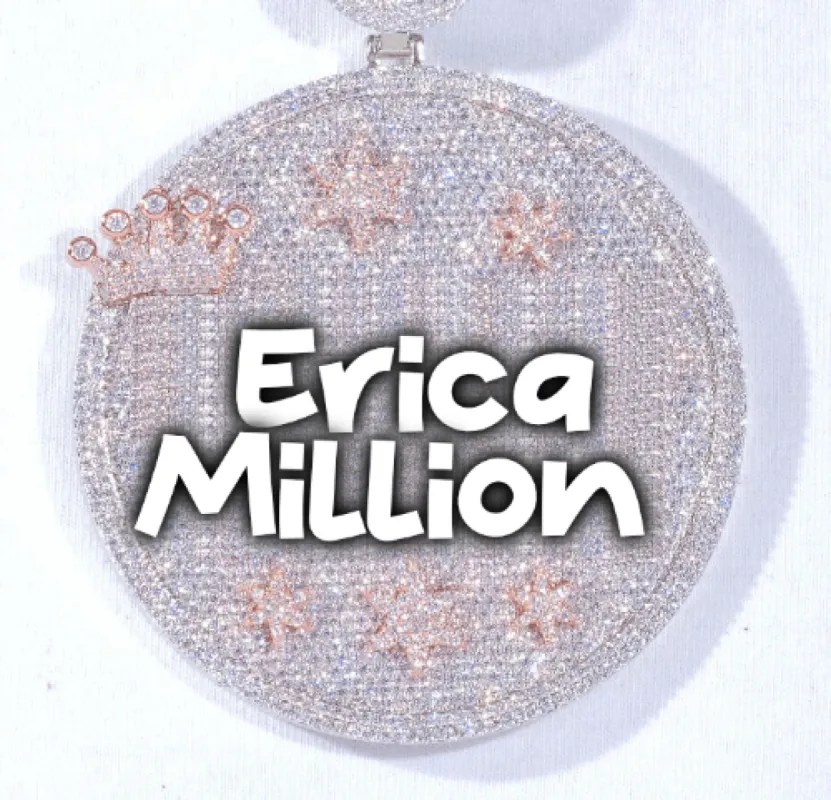 CUSTOM LETTER NECKLACE 3D BIG CROWN DISC sold by The GUU Shop