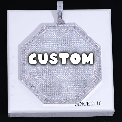 CUSTOM LETTER NECKLACE 3D BIG OCTAGON sold by The GUU Shop
