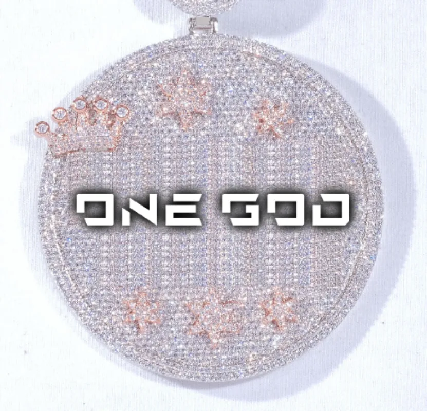 CUSTOM LETTER NECKLACE 3D BIG CROWN DISC made by The GUU Shop