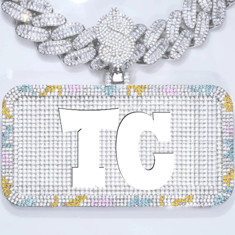 CUSTOM LETTER NECKLACE 3D COLORFUL SQUARE sold by The GUU Shop