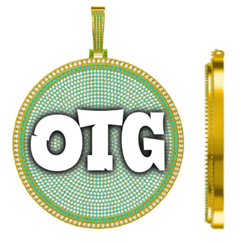 CUSTOM LETTER NECKLACE 3D BIG DISC sold by The GUU Shop