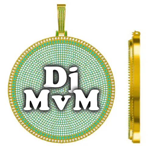 CUSTOM LETTER NECKLACE 3D BIG DISC sold by The GUU Shop