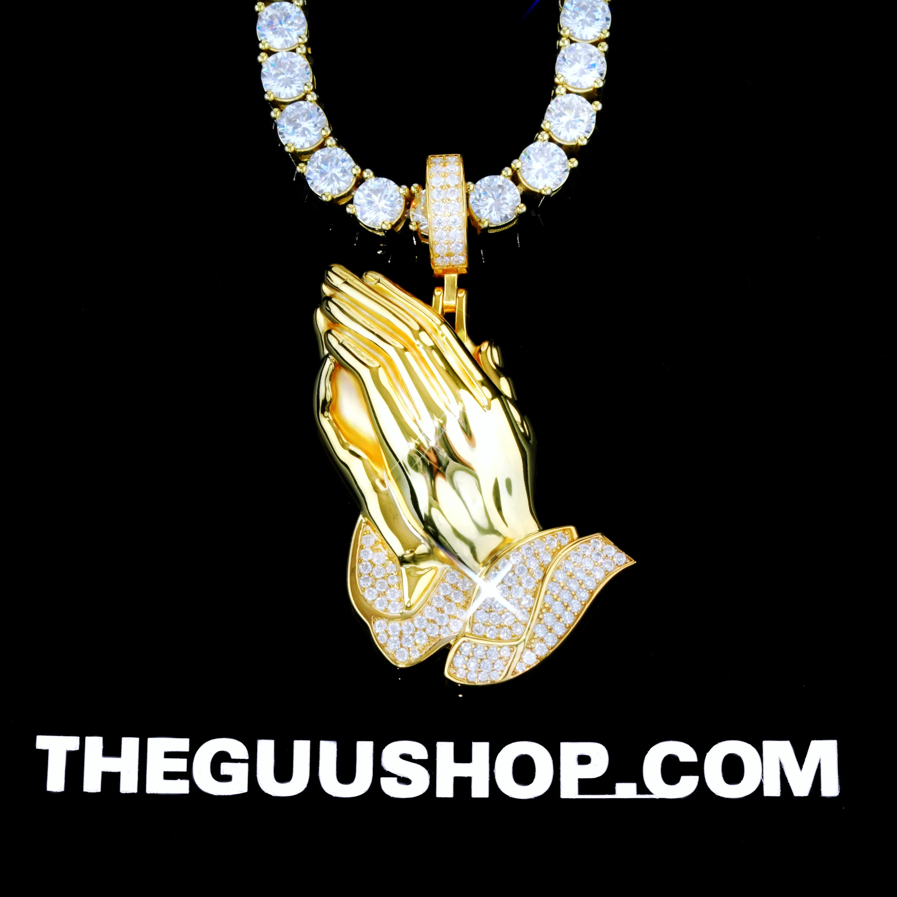 925S & VVS Moissanite Praying Hand Necklace sold by The GUU Shop product image thumbnail 4