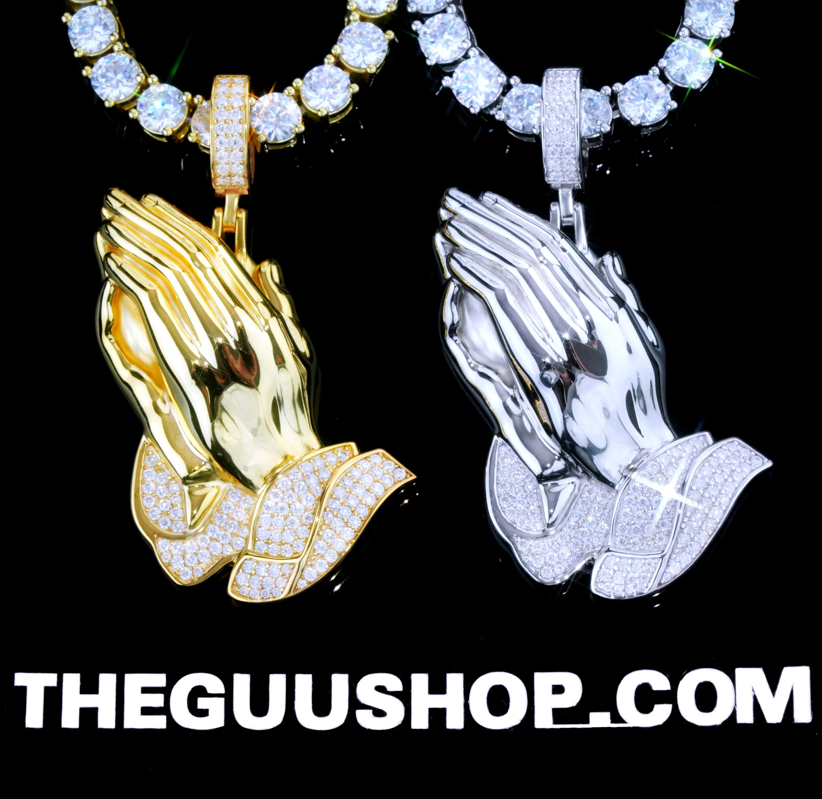 925S & VVS Moissanite Praying Hand Necklace sold by The GUU Shop product image thumbnail 2