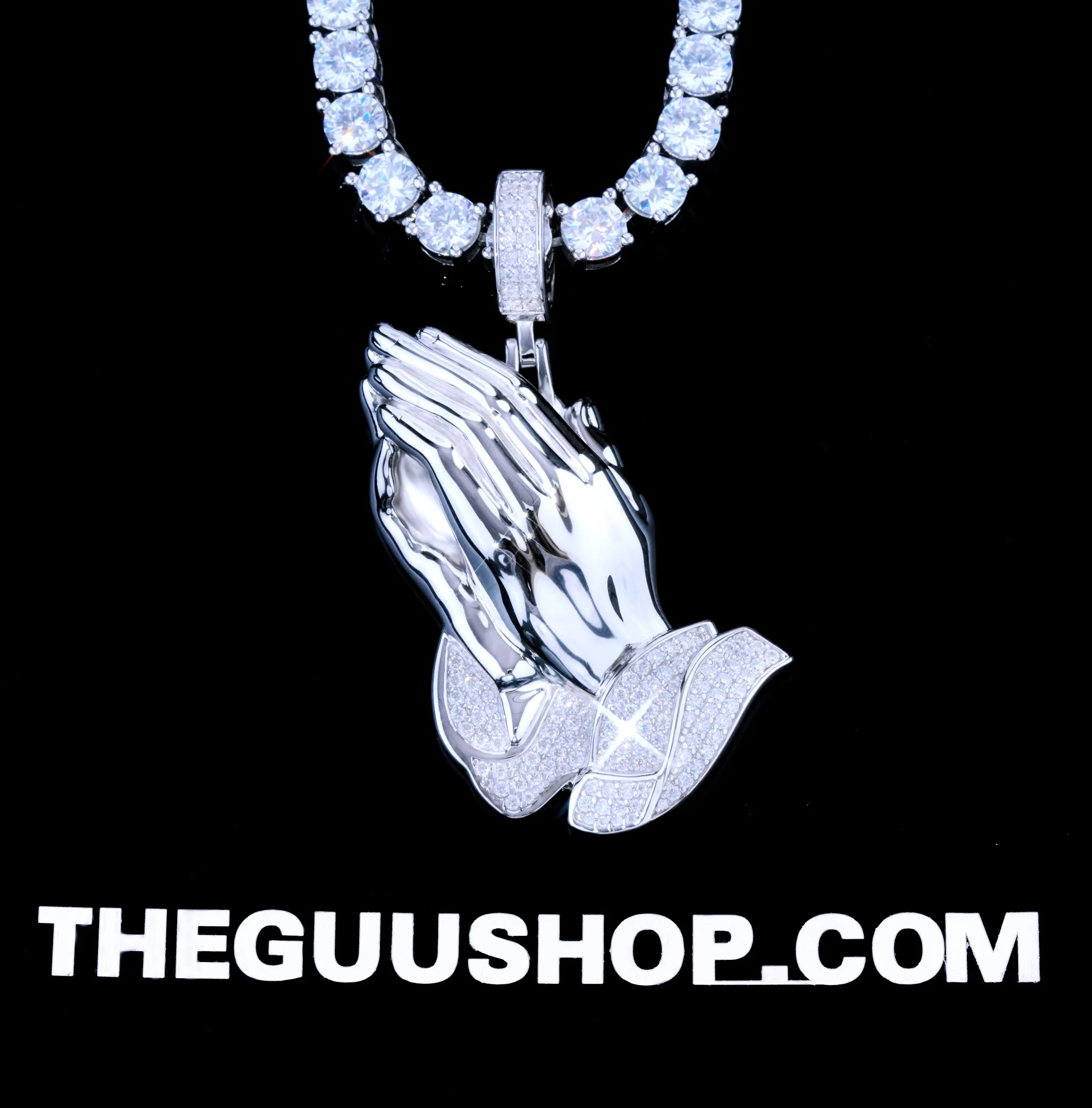 925S & VVS Moissanite Praying Hand Necklace sold by The GUU Shop product image thumbnail 3