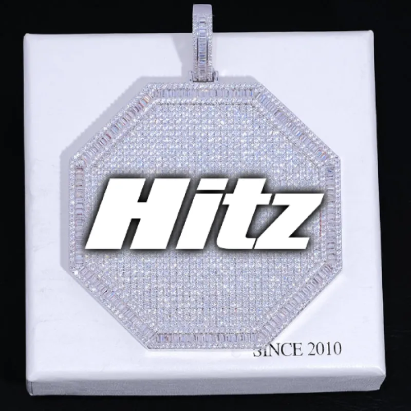 CUSTOM LETTER NECKLACE 3D BIG OCTAGON sold by The GUU Shop