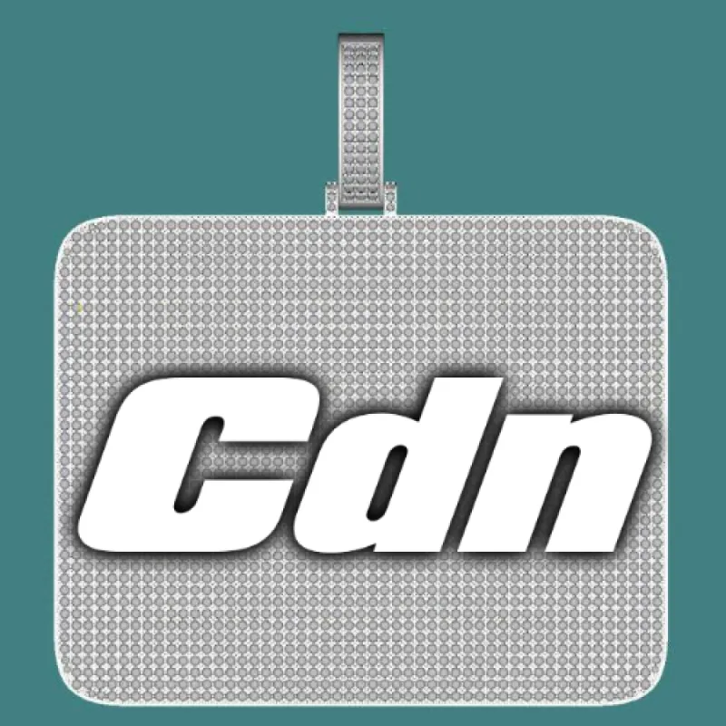 CUSTOM LETTER NECKLACE 3D BIG SQUARE sold by The GUU Shop