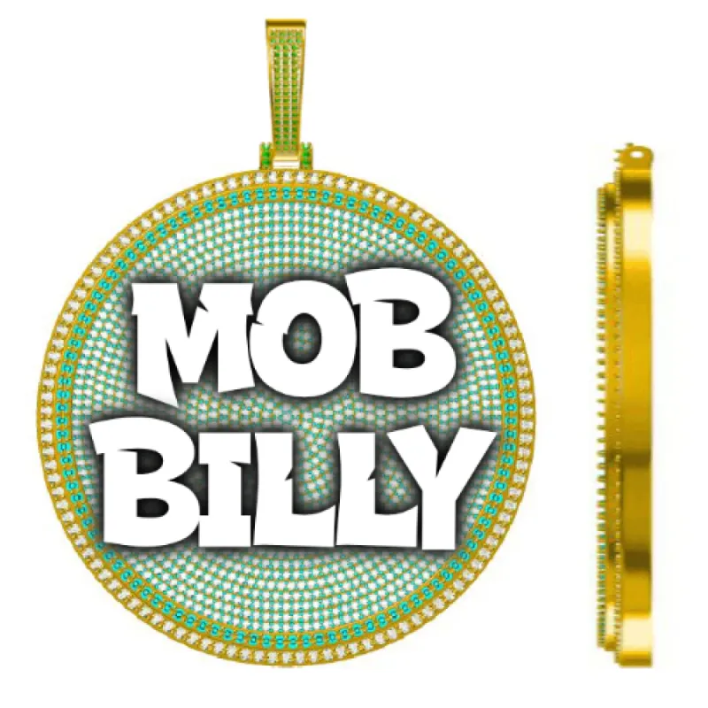 CUSTOM LETTER NECKLACE 3D BIG DISC sold by The GUU Shop