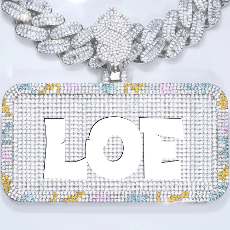 CUSTOM LETTER NECKLACE 3D COLORFUL SQUARE sold by The GUU Shop