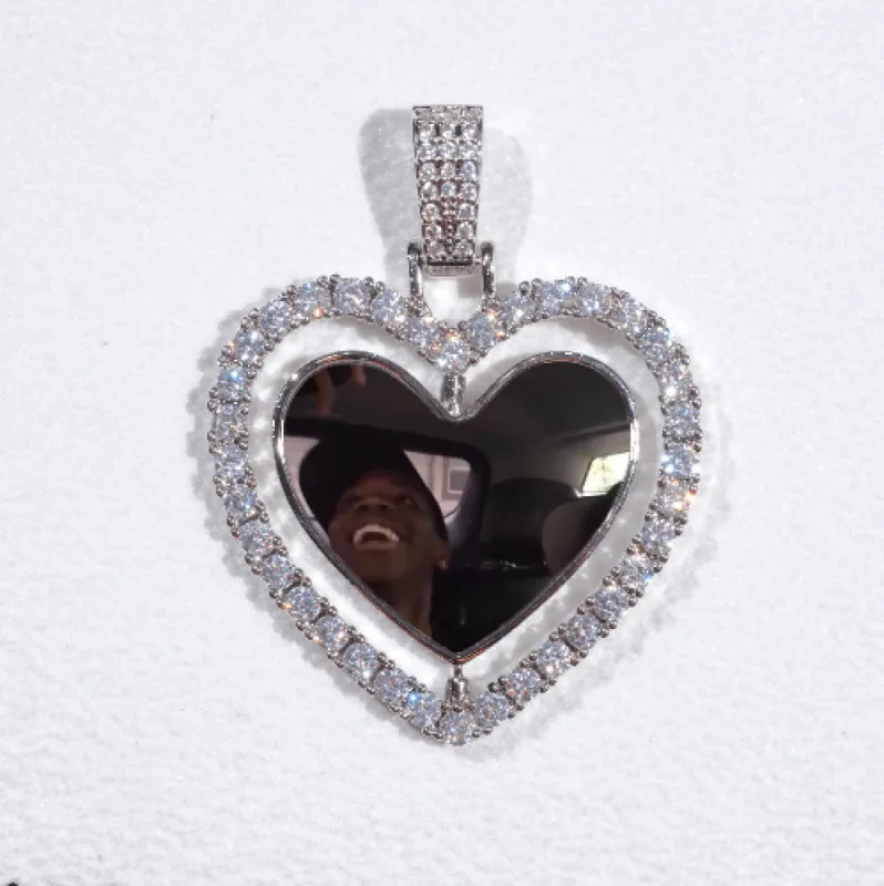 3D Spinning 2-Faced Heart Custom Picture Pendant sold by The GUU Shop