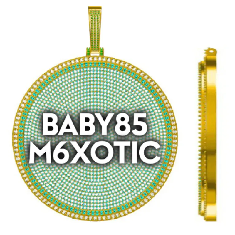 CUSTOM LETTER NECKLACE 3D BIG DISC sold by The GUU Shop