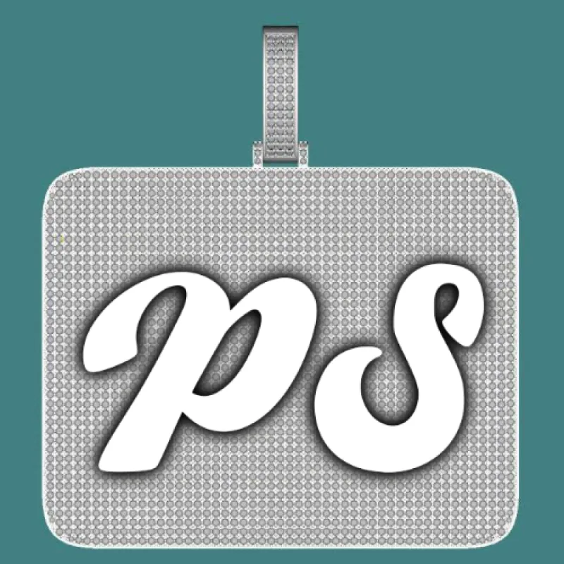 CUSTOM LETTER NECKLACE 3D BIG SQUARE sold by The GUU Shop