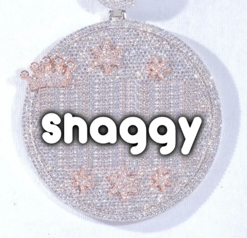 CUSTOM LETTER NECKLACE 3D BIG CROWN DISC sold by The GUU Shop