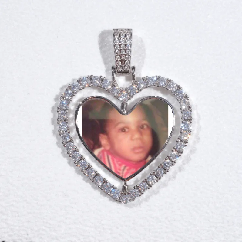 3D Spinning 2-Faced Heart Custom Picture Pendant sold by The GUU Shop