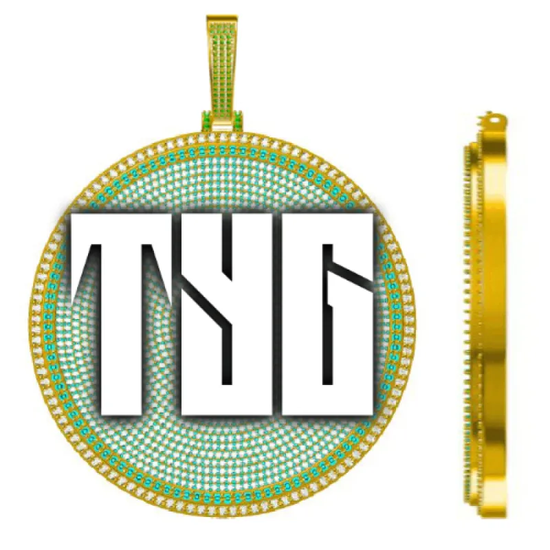 CUSTOM LETTER NECKLACE 3D BIG DISC sold by The GUU Shop