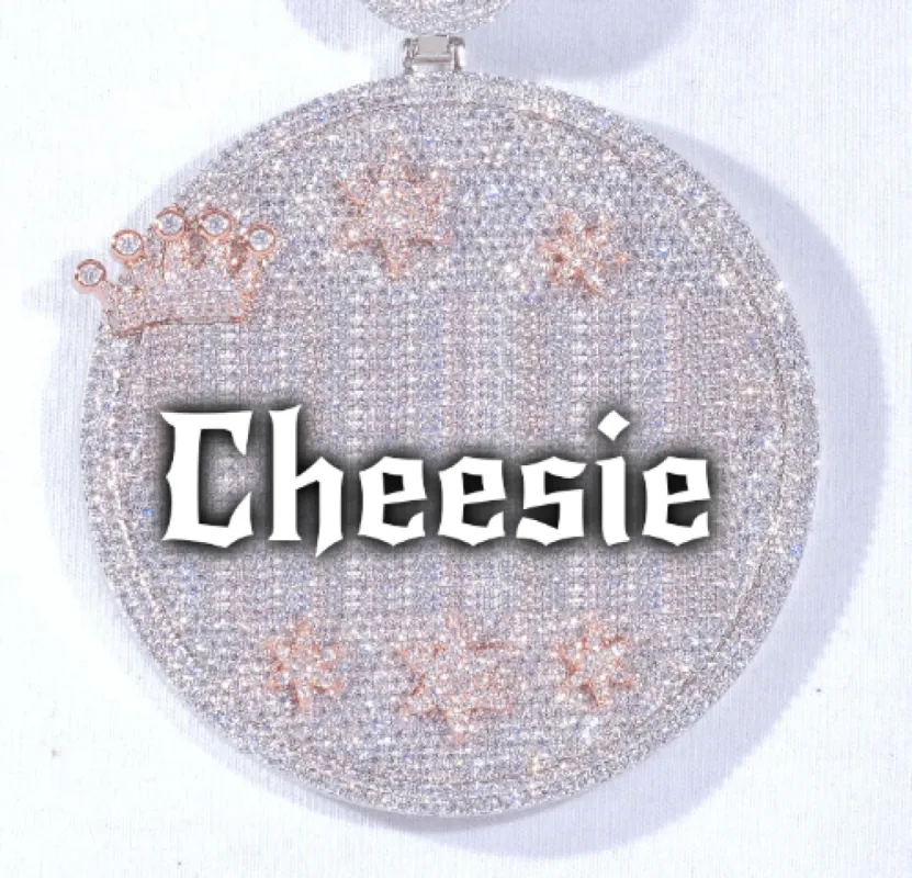 CUSTOM LETTER NECKLACE 3D BIG CROWN DISC sold by The GUU Shop