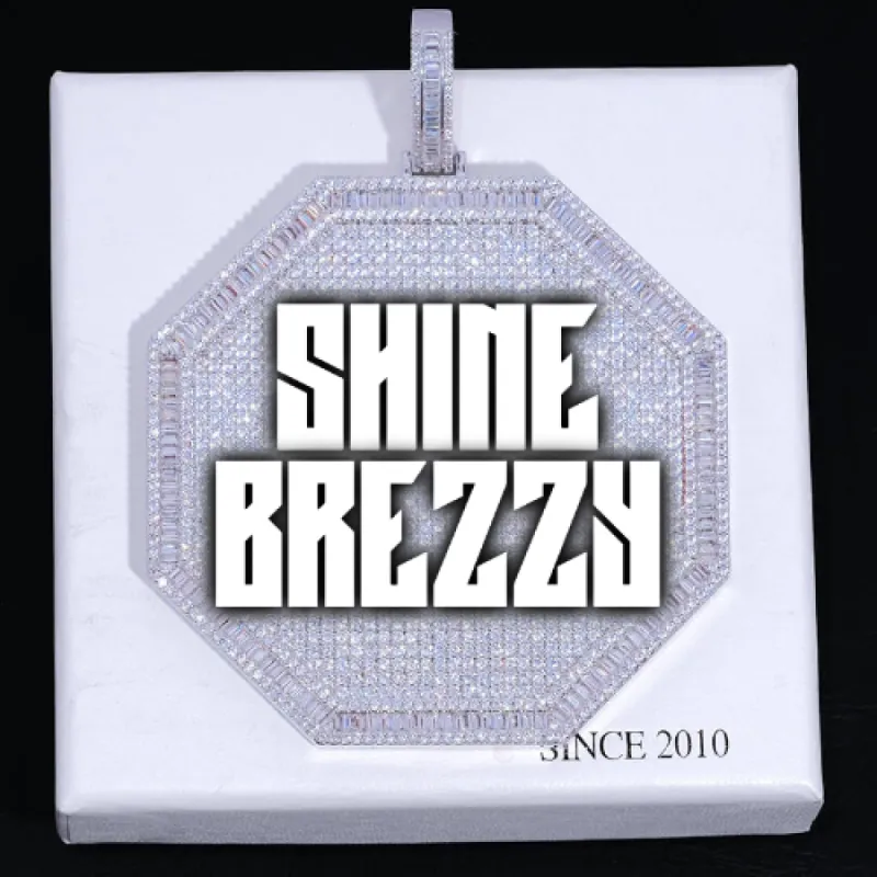 CUSTOM LETTER NECKLACE 3D BIG OCTAGON sold by The GUU Shop