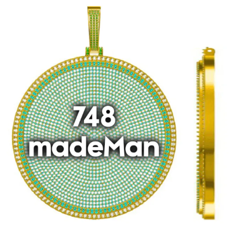 CUSTOM LETTER NECKLACE 3D BIG DISC sold by The GUU Shop