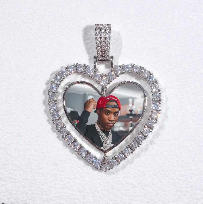 3D Spinning 2-Faced Heart Custom Picture Pendant sold by The GUU Shop