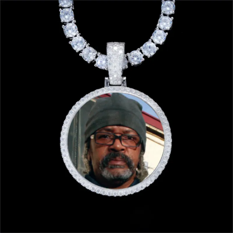 925S & VVS Moissanite 3D Circle Custom Picture Pendant sold by The GUU Shop
