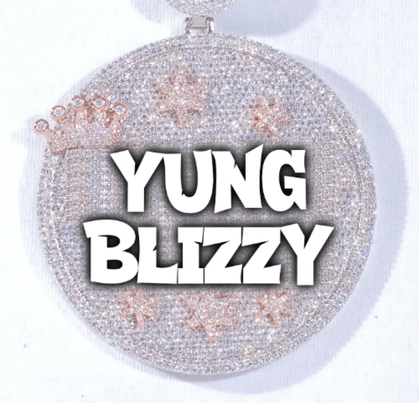 CUSTOM LETTER NECKLACE 3D BIG CROWN DISC sold by The GUU Shop