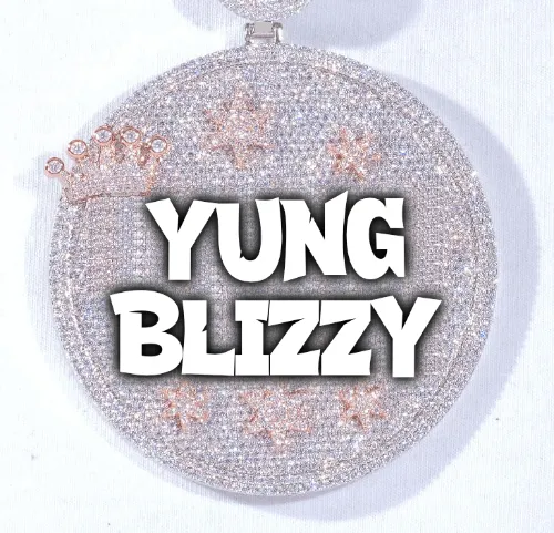 CUSTOM LETTER NECKLACE 3D BIG CROWN DISC sold by The GUU Shop