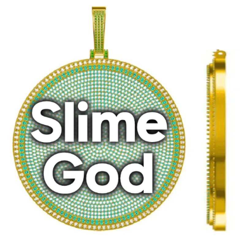 CUSTOM LETTER NECKLACE 3D BIG DISC sold by The GUU Shop