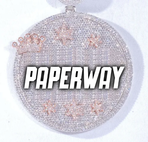 CUSTOM LETTER NECKLACE 3D BIG CROWN DISC sold by The GUU Shop