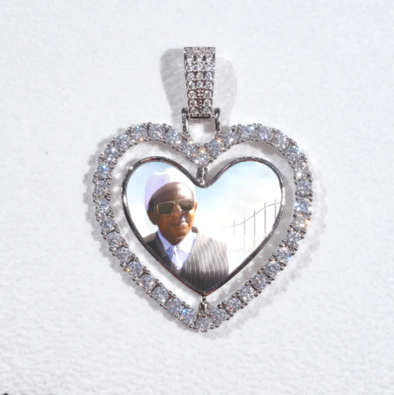 3D Spinning 2-Faced Heart Custom Picture Pendant sold by The GUU Shop