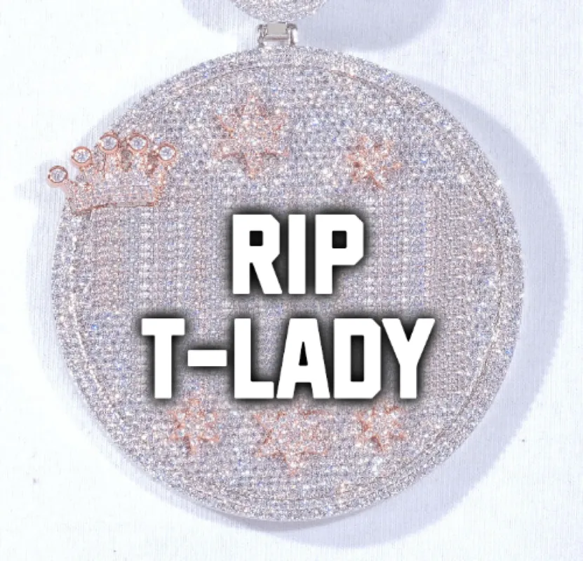 CUSTOM LETTER NECKLACE 3D BIG CROWN DISC sold by The GUU Shop