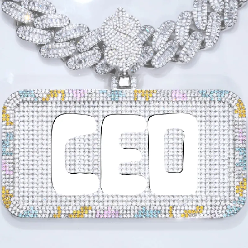 CUSTOM LETTER NECKLACE 3D COLORFUL SQUARE sold by The GUU Shop