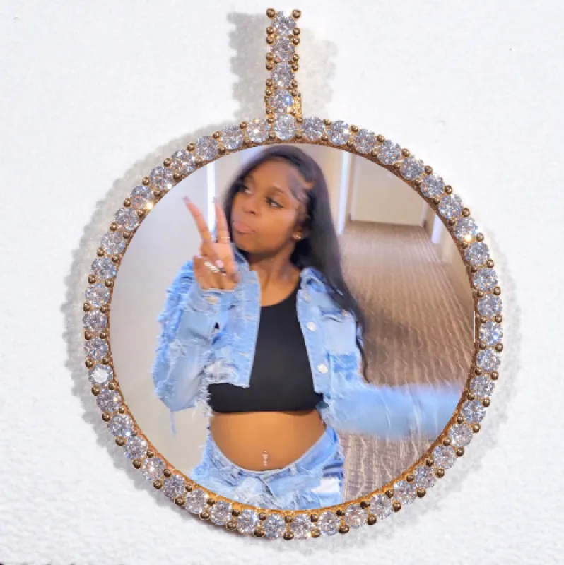 LARGE 3D CIRCLE CUSTOM PICTURE PENDANT sold by The GUU Shop