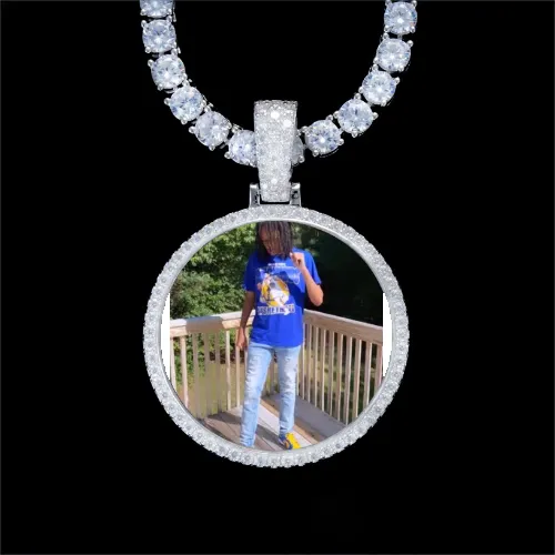 925S & VVS Moissanite 3D Circle Custom Picture Pendant sold by The GUU Shop