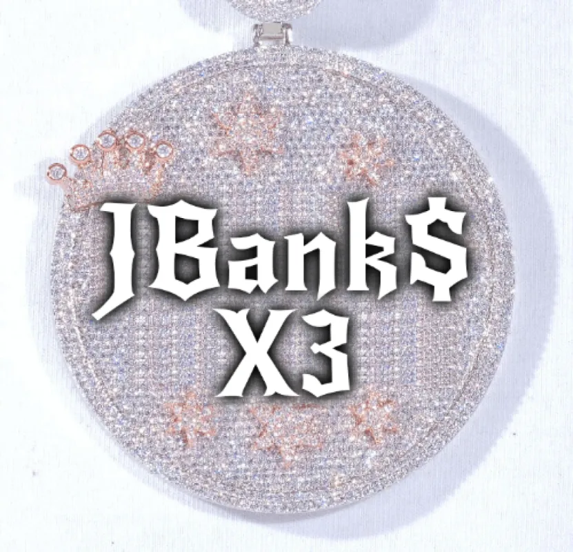 CUSTOM LETTER NECKLACE 3D BIG CROWN DISC sold by The GUU Shop