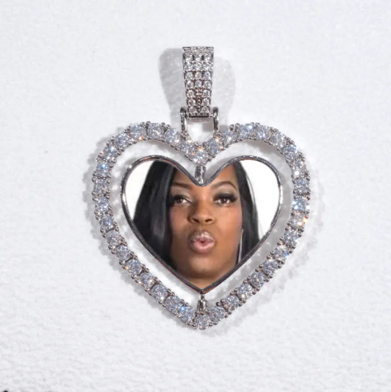 3D Spinning 2-Faced Heart Custom Picture Pendant sold by The GUU Shop