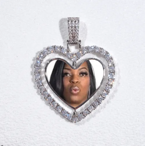 3D Spinning 2-Faced Heart Custom Picture Pendant sold by The GUU Shop