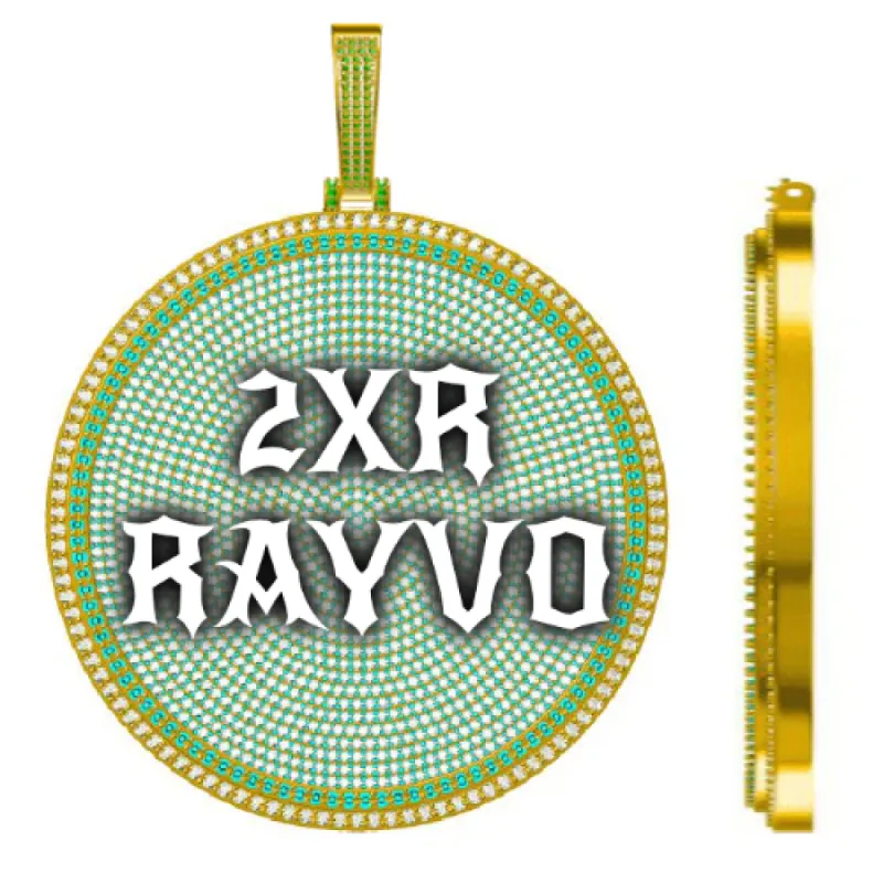 CUSTOM LETTER NECKLACE 3D BIG DISC sold by The GUU Shop