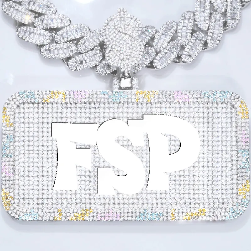 CUSTOM LETTER NECKLACE 3D COLORFUL SQUARE sold by The GUU Shop