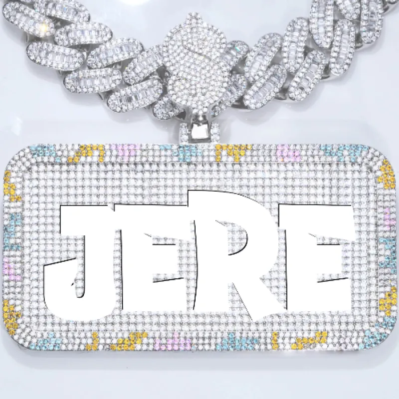 CUSTOM LETTER NECKLACE 3D COLORFUL SQUARE sold by The GUU Shop