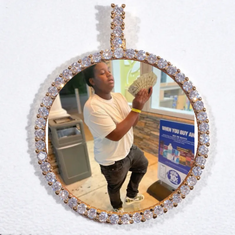 LARGE 3D CIRCLE CUSTOM PICTURE PENDANT sold by The GUU Shop