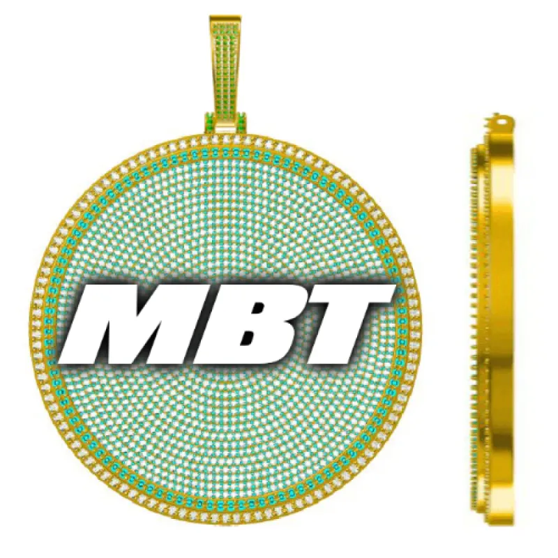 CUSTOM LETTER NECKLACE 3D BIG DISC sold by The GUU Shop