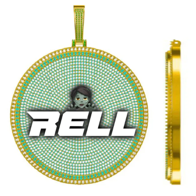 CUSTOM LETTER NECKLACE 3D BIG DISC sold by The GUU Shop