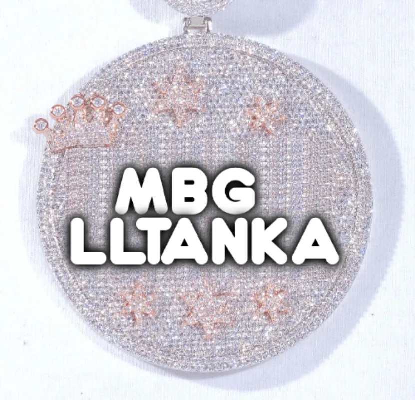 CUSTOM LETTER NECKLACE 3D BIG CROWN DISC sold by The GUU Shop