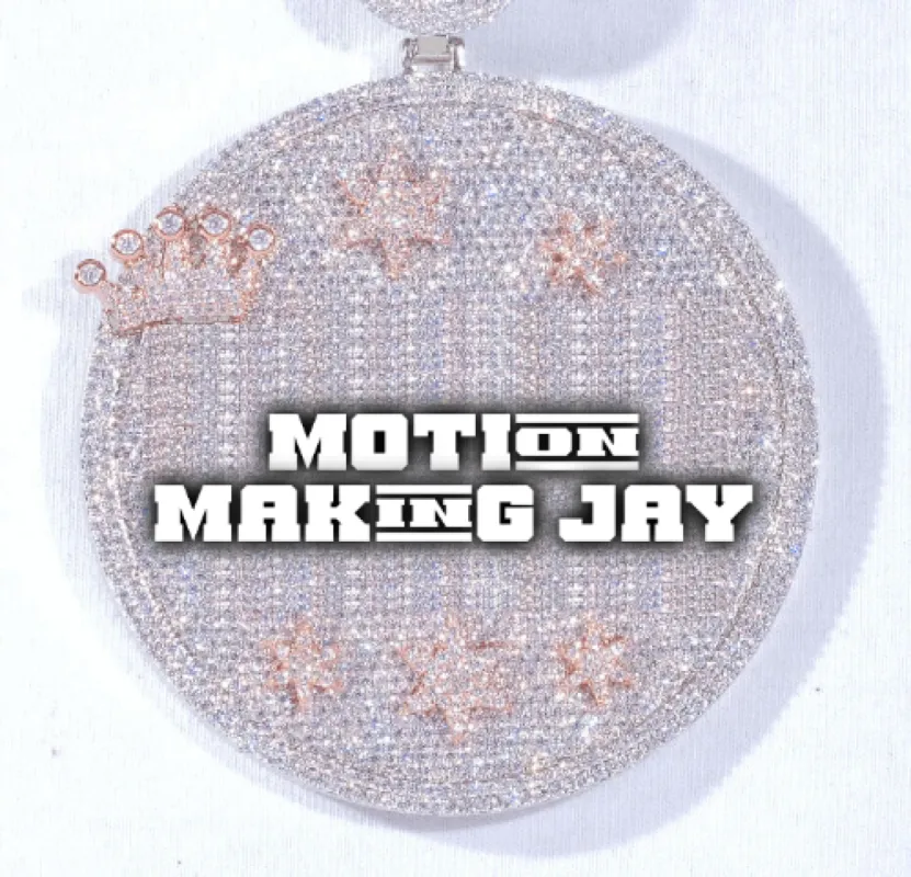 CUSTOM LETTER NECKLACE 3D BIG CROWN DISC sold by The GUU Shop