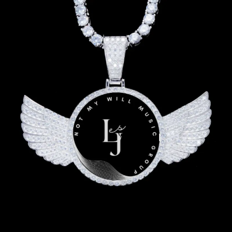 925S & VVS Moissanite 3D Wing Custom Picture Pendant sold by The GUU Shop