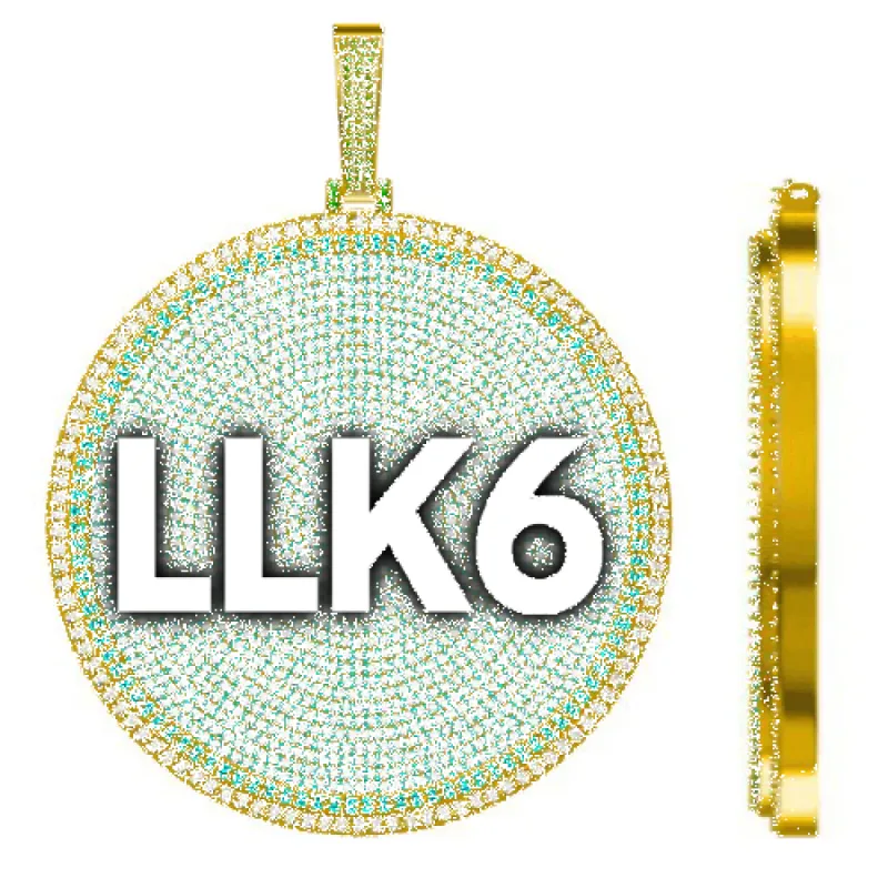 CUSTOM LETTER NECKLACE 3D BIG DISC sold by The GUU Shop